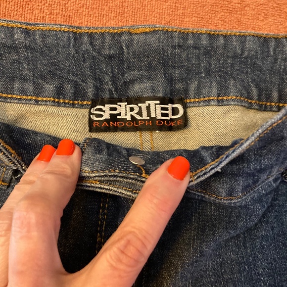 SOFT! Gently worn, straight-leg, cuffed Randolph Duke SPIRITED Jeans! Size 12 - Picture 1 of 13